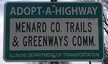 menard county trails & greenways adopt-a-highway sign